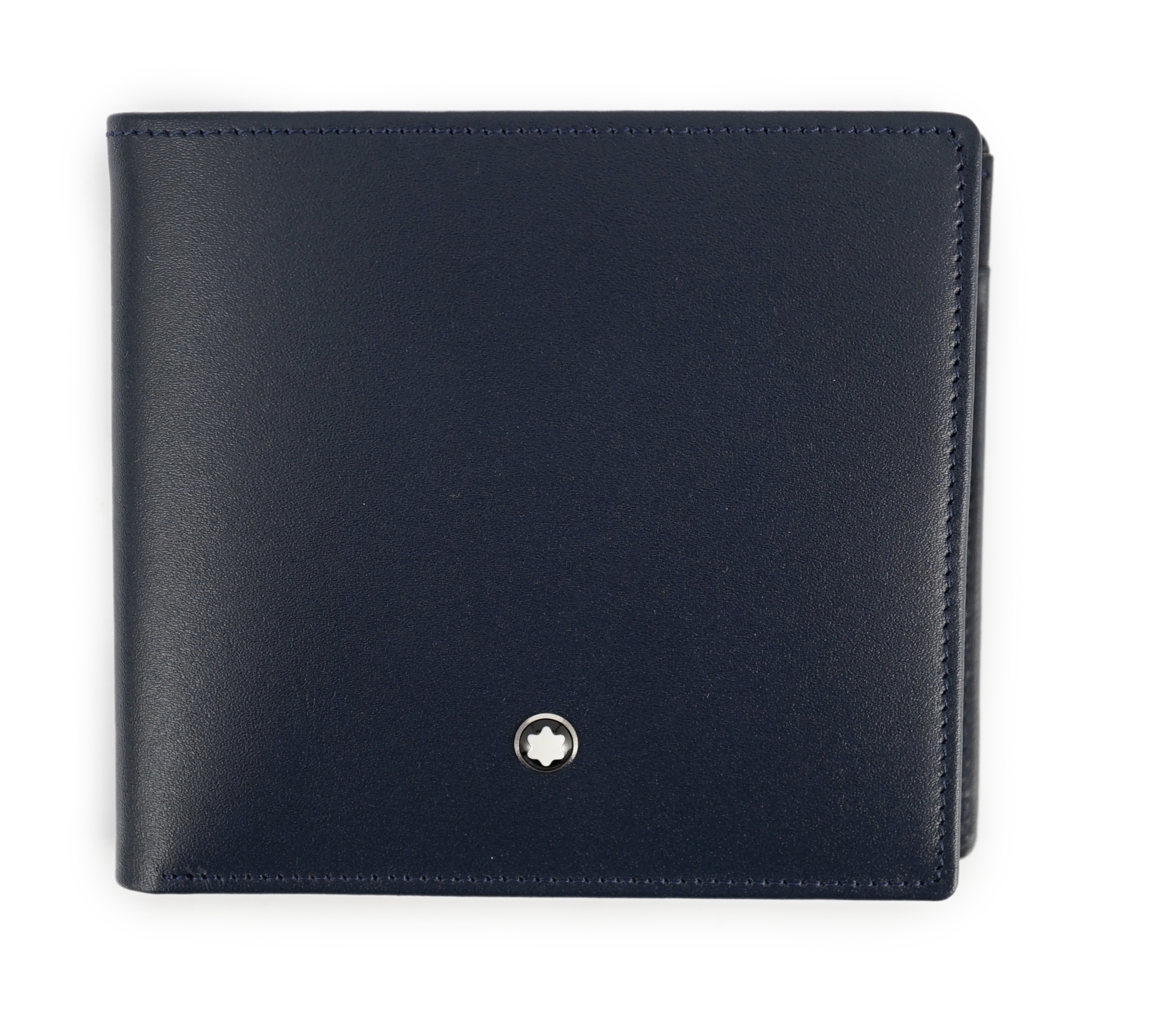 A Mont Blanc Meisterstuck 4cc navy leather wallet width 9.5cm, height 11cm